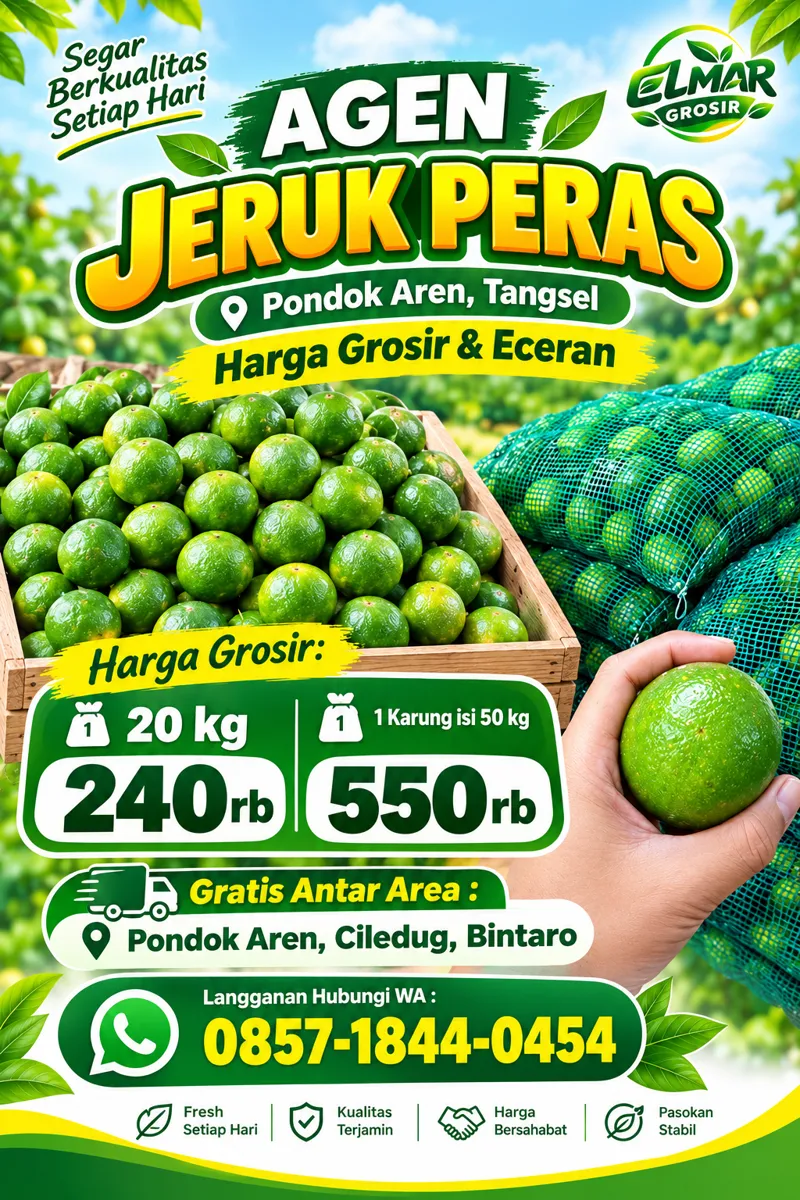 Harga grosir jeruk peras 20 kg 240 ribu, karung 50 kg 550 ribu, Pondok Aren Tangerang Selatan